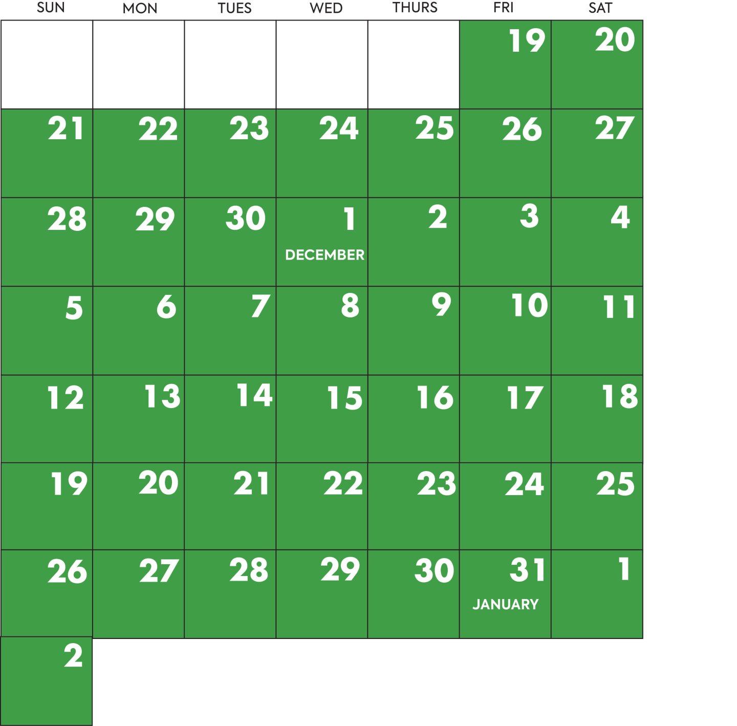 Ice and lights calendar