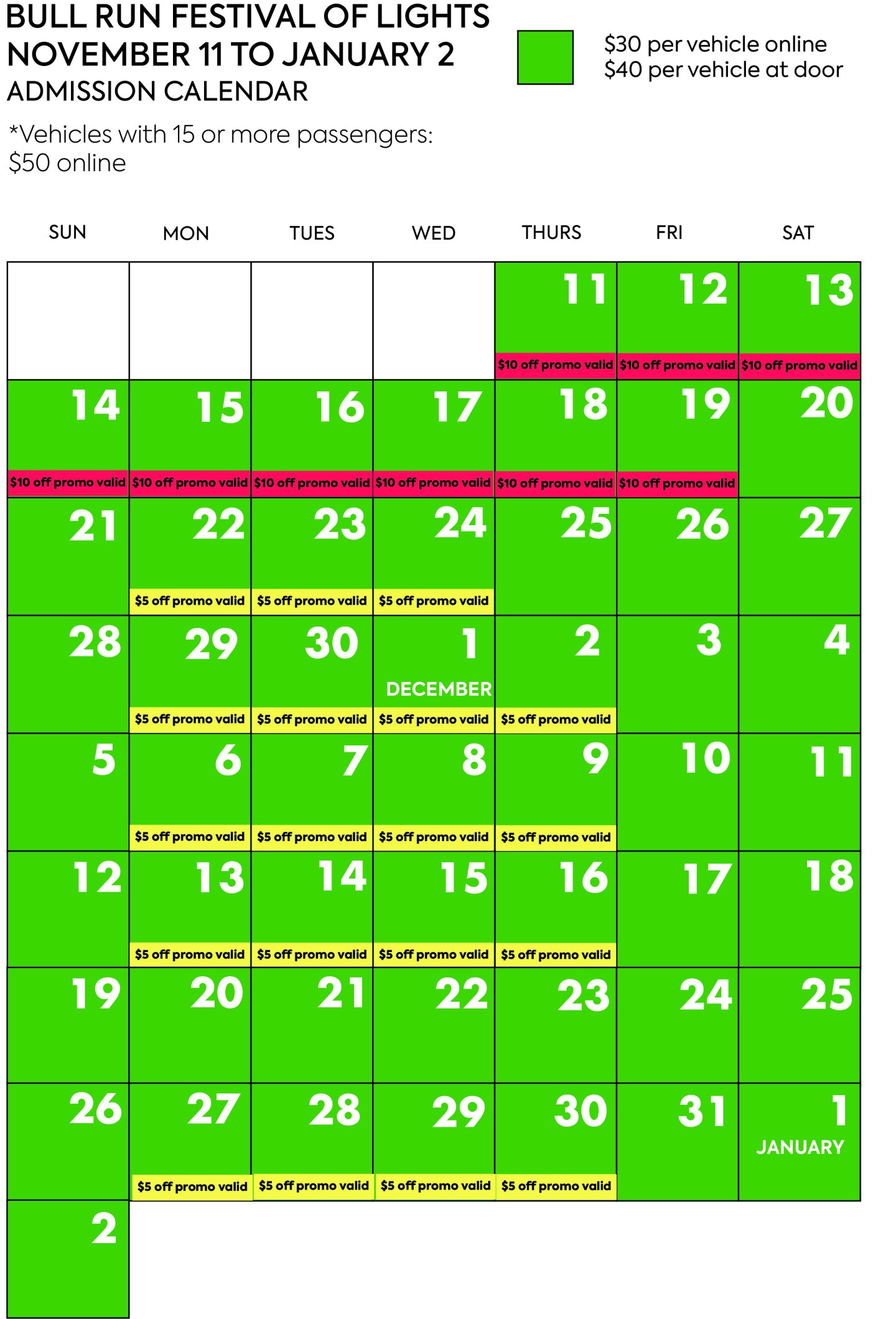 festival of lights calendar