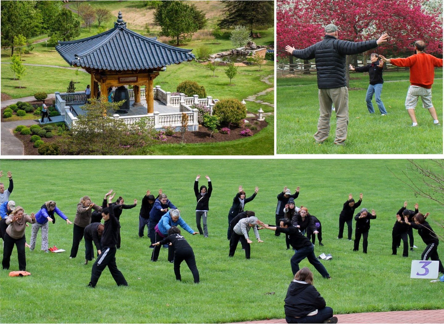 Korean Bell Garden and group doing Tai Chi