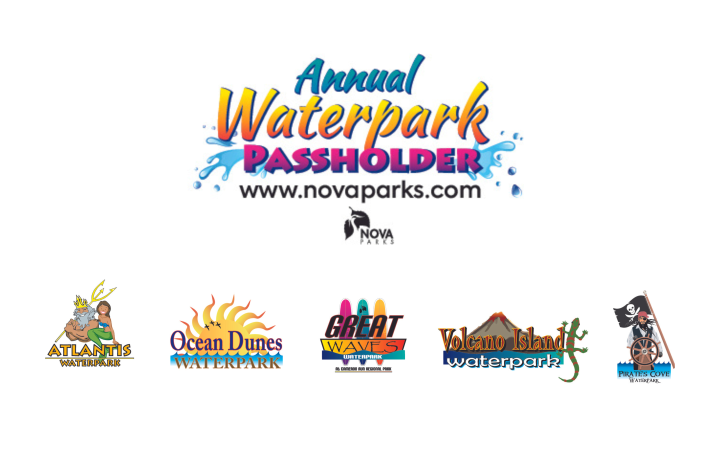Annual Waterpark Passholders logo five waterparks logo Ice and Lights Annual Waterparks Passholders Discount Nights