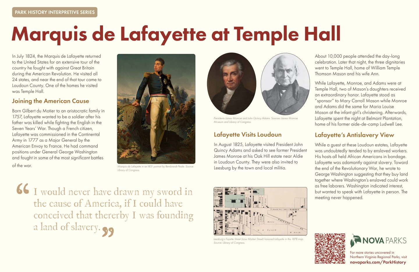 Marquis de Lafayette at Temple Hall