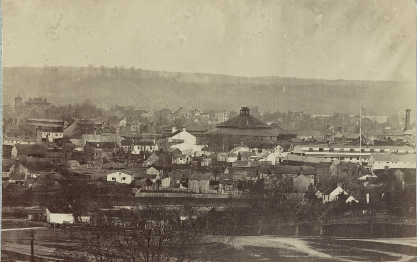 black and white image of early Alexandria, Virginia