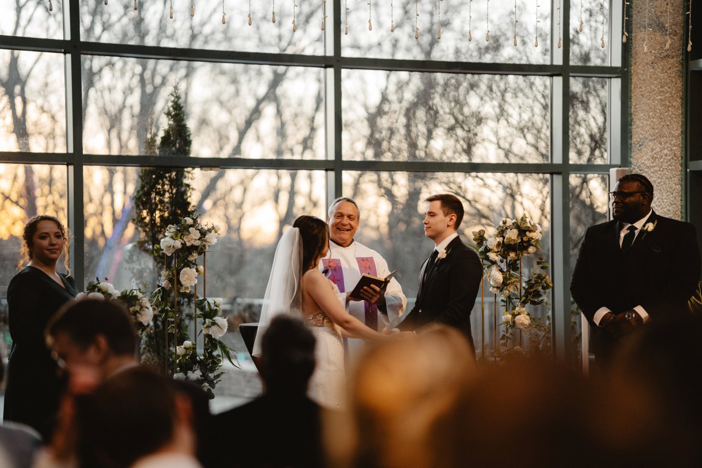 Couple getting married on alter