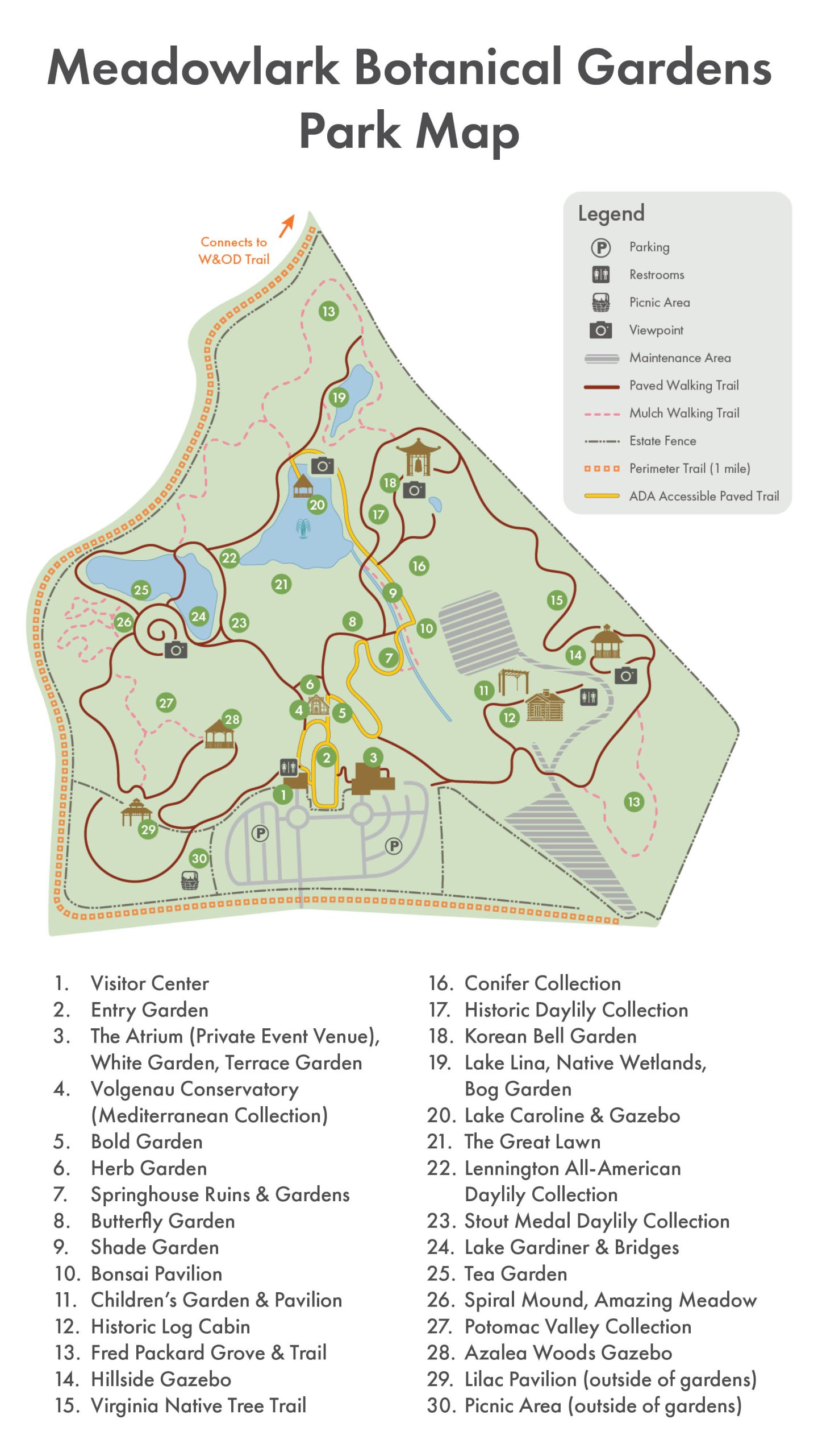 Meadowlark Botanical Gardens Map