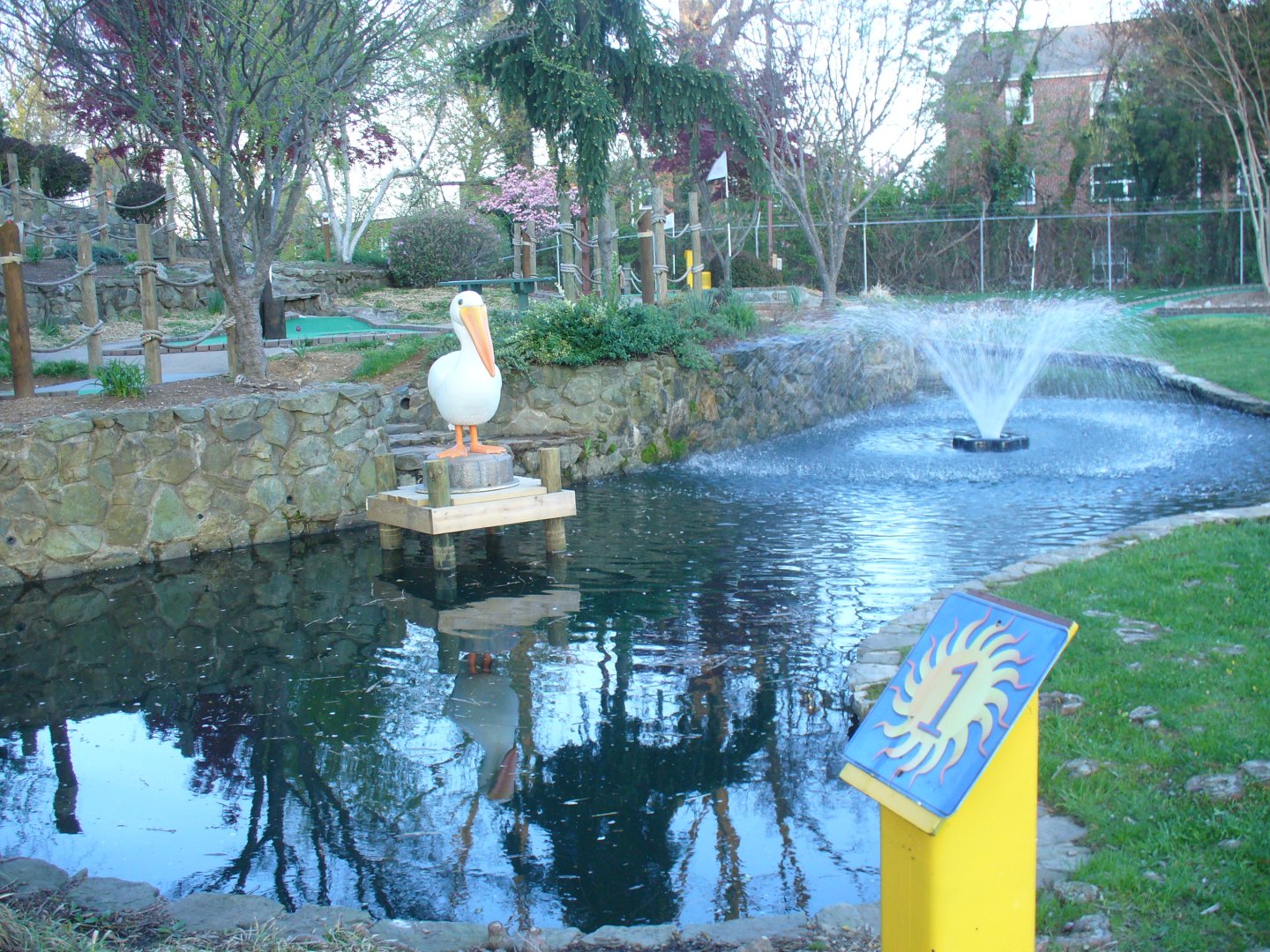 Upton Hill Regional Park mini golf, pond