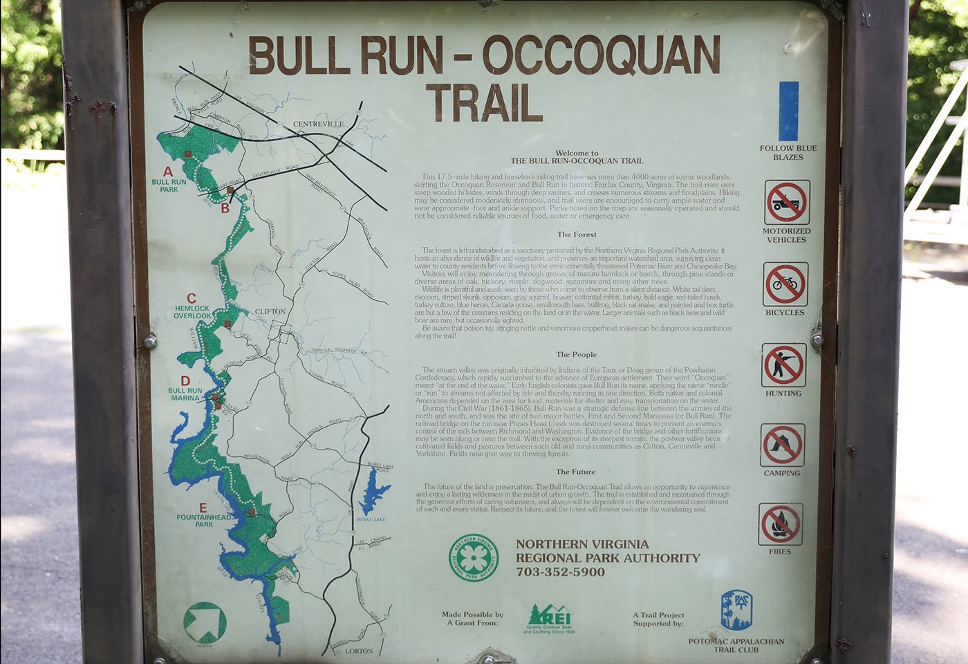 bull run trail sign