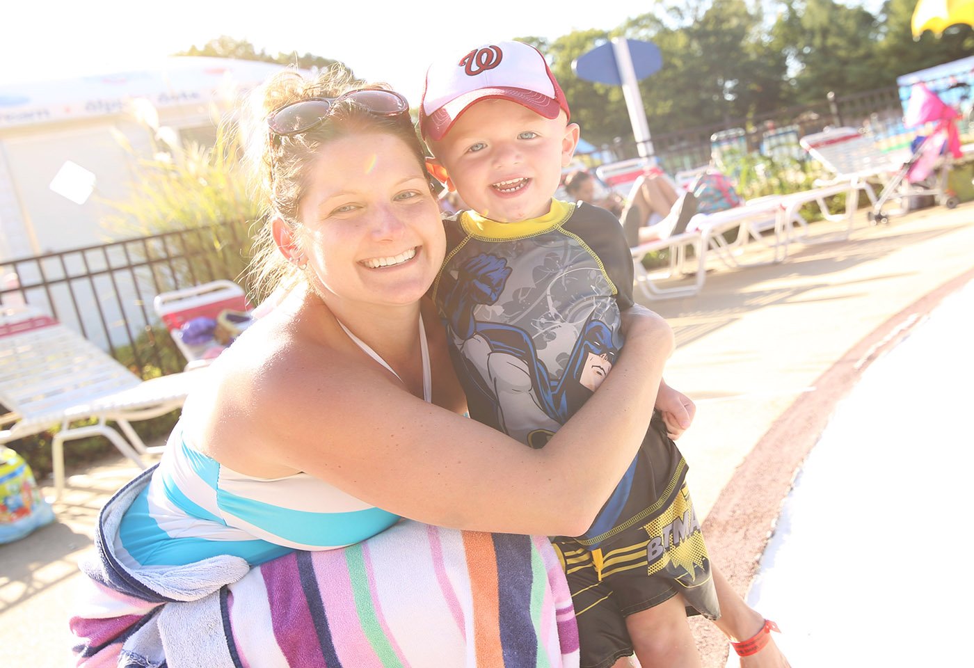 family at waterpark