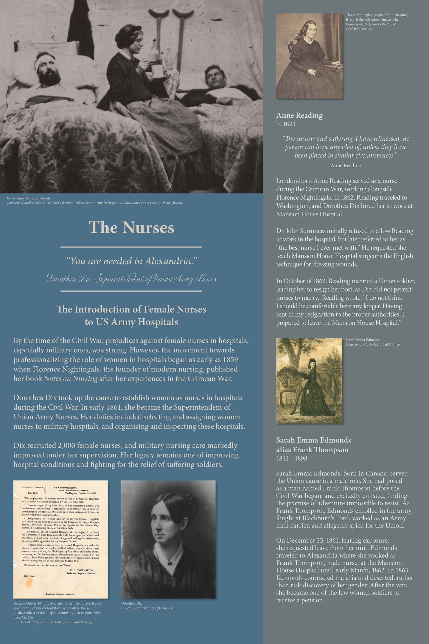 Mercy Street Exhibit - the Nurses