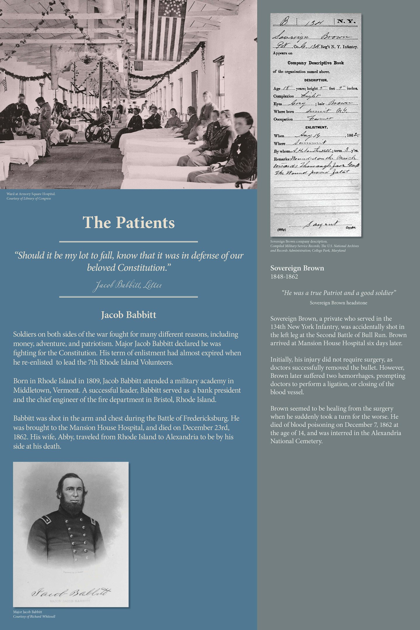 Mercy Street Exhibit - the Patients