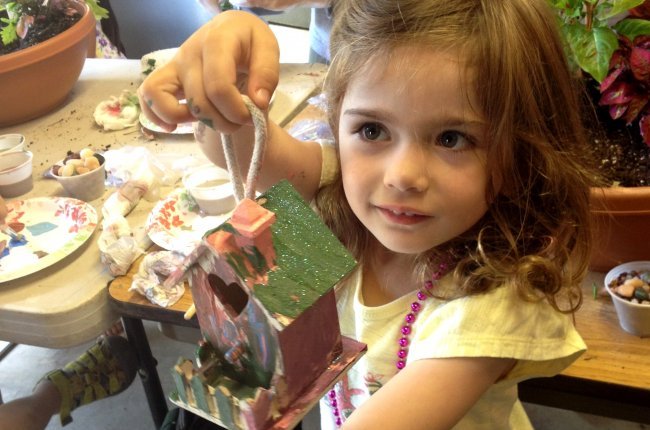 Meadowlark Botanical Gardens, little girl with fairy house