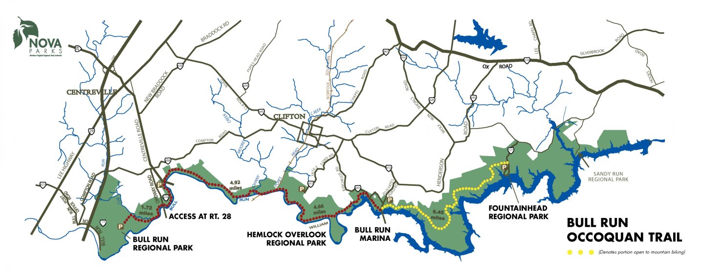 Bull Run Occoquan Trail map