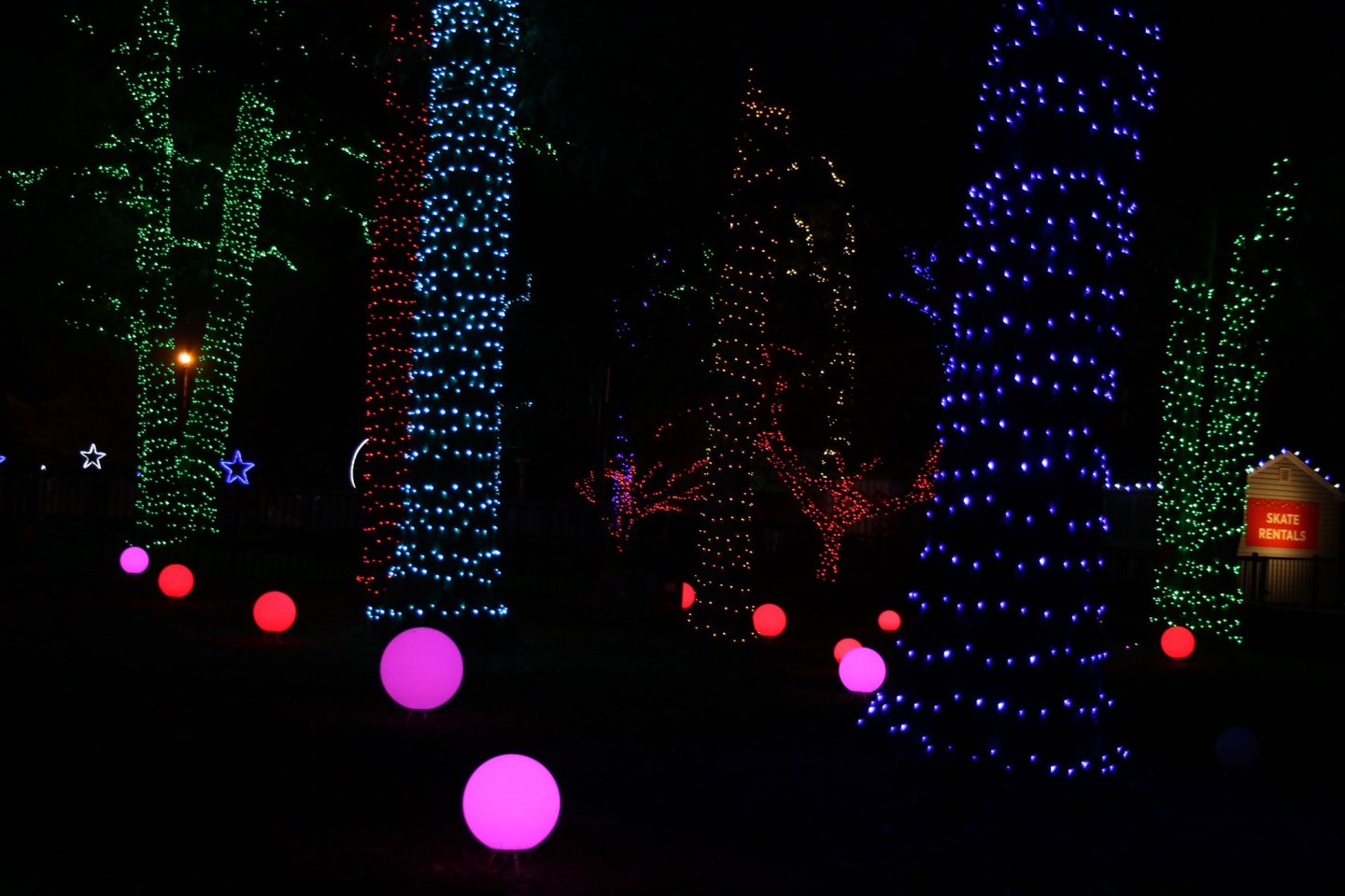 ice and lights colored orbs